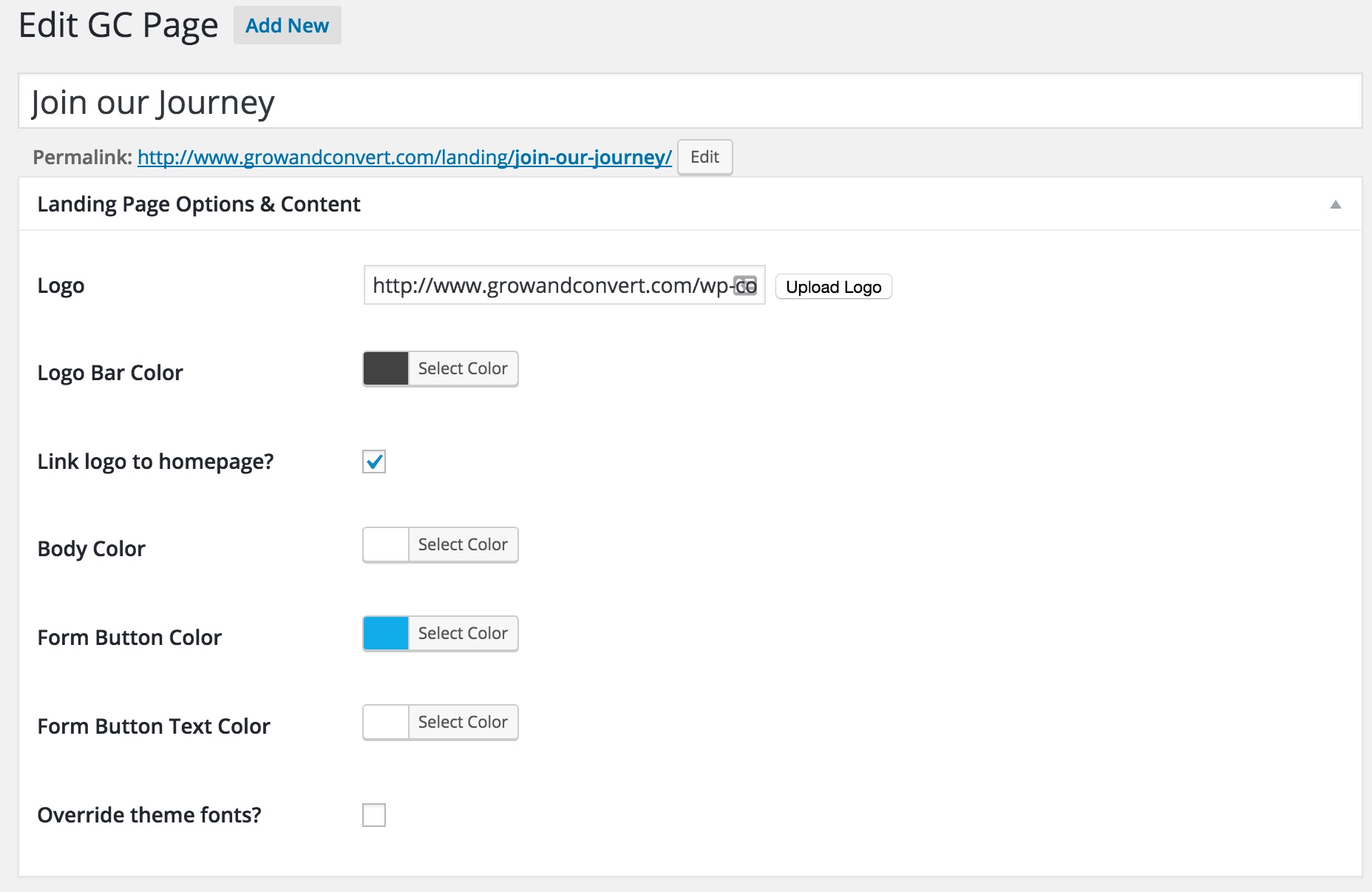 Wordpress Landing Page Plugin