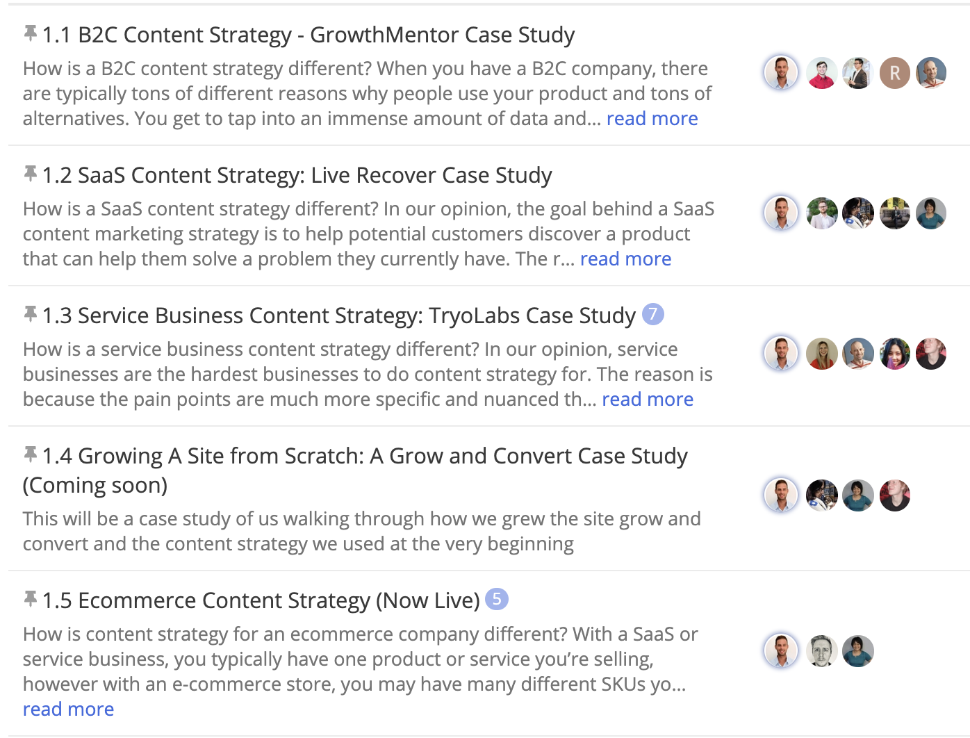 grow and convert content marketing course screenshot