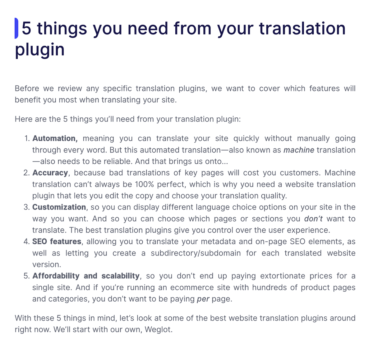 5 things you need from your translation plugin.